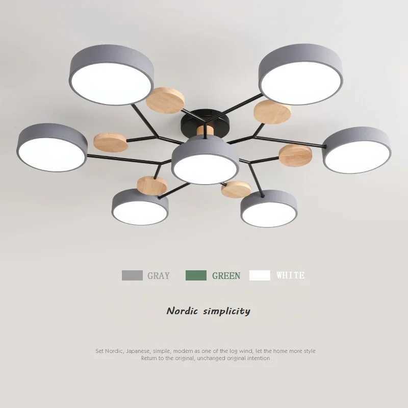 Lamp in the Living Room Household Macaron Hall Ceiling Lamp Bedroom Light Log Restaurant Lamps Nordic simplicity Ceiling LightXJ2500613