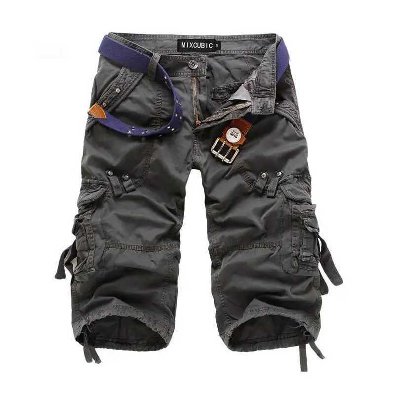 Calf-length Solid Color Multi-pocket Men Shorts for Men Mens Clothing Shorts for Men Summer Cargo Shorts W250614