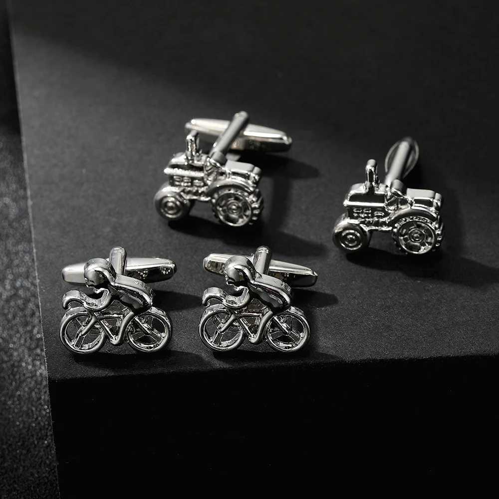 Motorcycle Bicycle Tractor Shaped Cufflinks Means of Transportation Jewelry Accessories For Men XJ250614