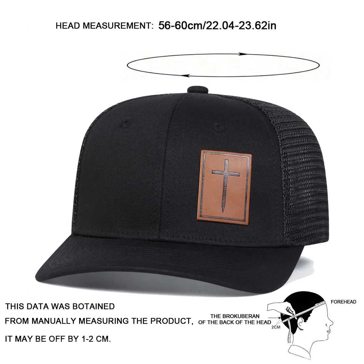 Unisex Cross Brown Leather Label Baseball Net Caps Spring Summer Outdoor Sunscreen Hat Adjustable Casual Trucker Hats W250614