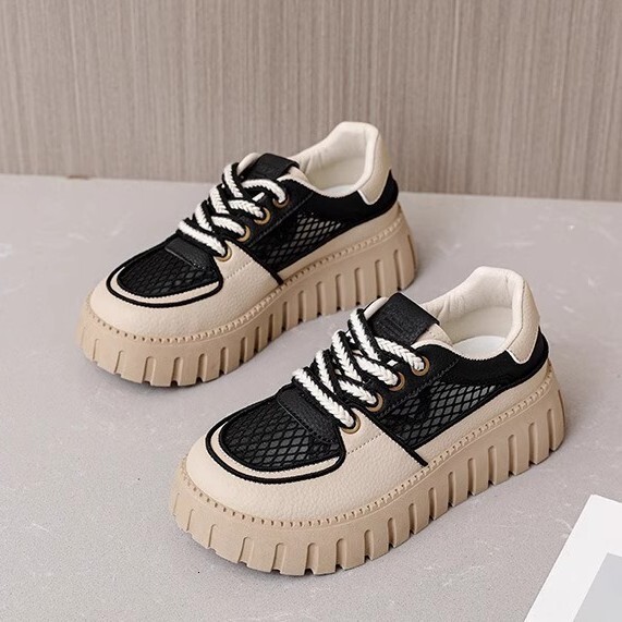 Ddmysports Platform Height Increasing Sports White Women Shoes Summer New Breathable Mesh Casual Sneakers For Outdoor Shoes