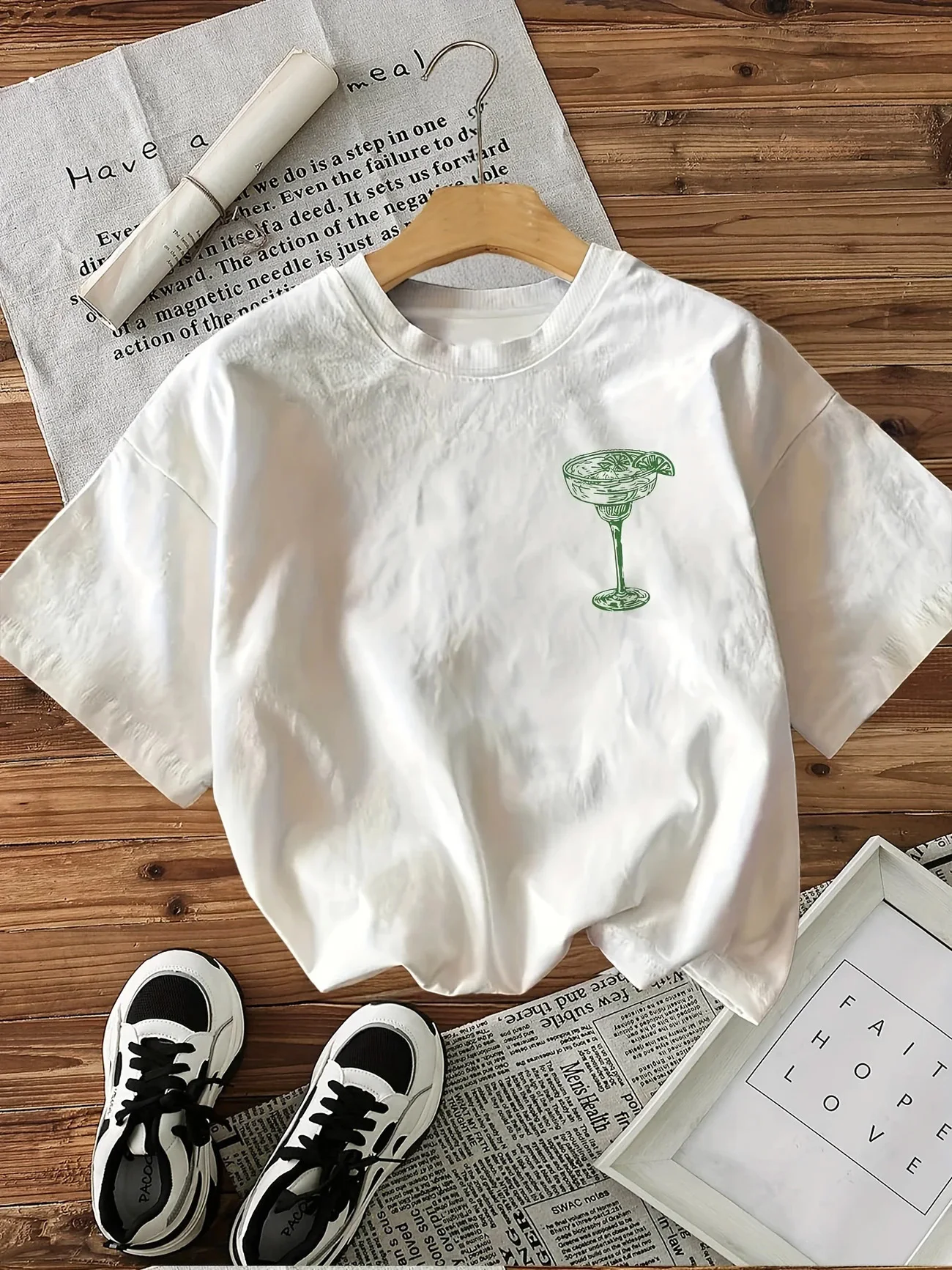 Y2K Margarita Graphic Tee - Women's Loose Fit 100% Cotton Funny T-Shirt, Egirl Korean Fashion Casual Summer Top