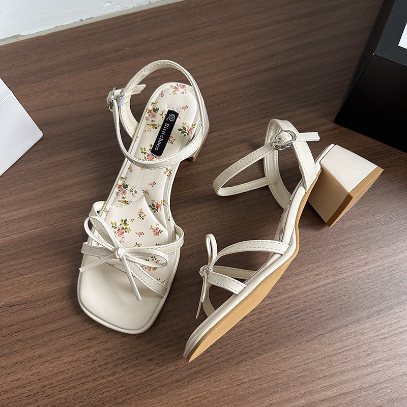 Ddmyoutdoor Floral Fairy Wedge Square Toe Slip On Sandals For Women Summer New Style To Match Skirts Outdoor Shoes