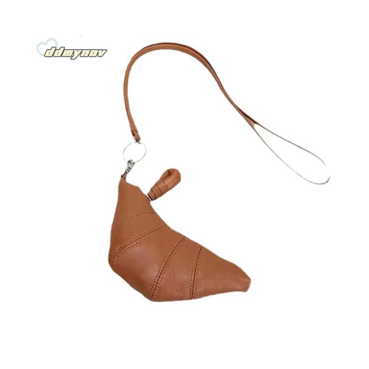 2025 Niche Design Textured Soft Leather Mini Croissant Bag Exquisite Handheld Lanyard Coin Purse ddmynov