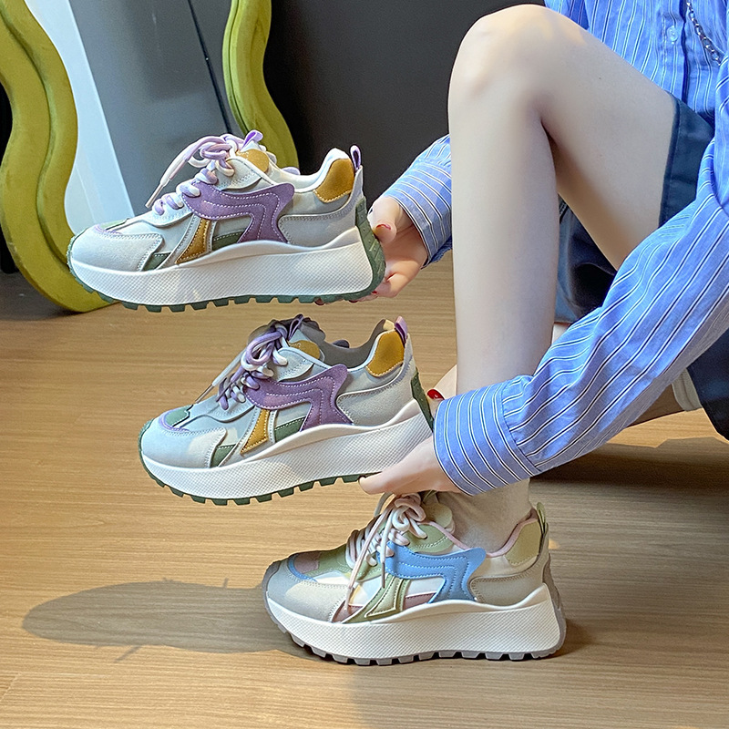 Ddmysports Ins Korean Style New Dad For Women Spring Student Sports Running Casual Shoes Thick Sole Height Increasing BN Outdoor Shoes