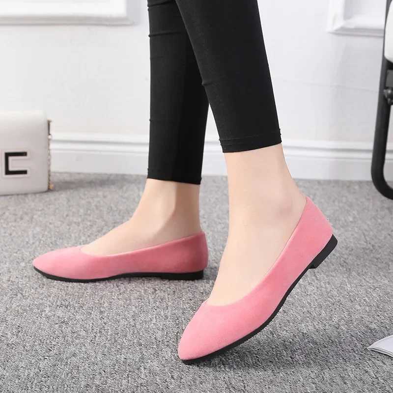 Plus Size 35-43 Women Flats Slip On Flat Shoes Candy Color Woman Boat Shoes Black Loafers Faux Suede Ladies Ballet Flats539 XJ250614