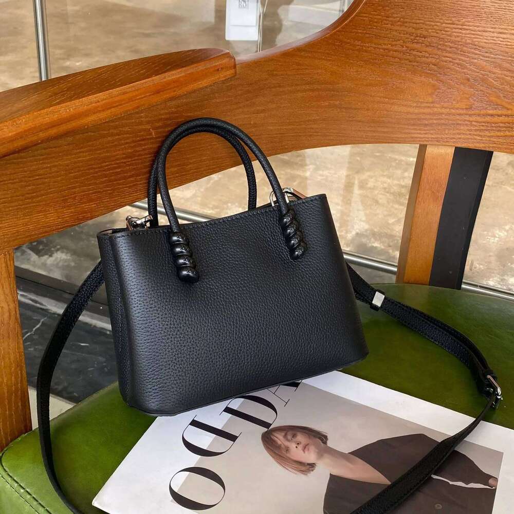 2025 Leather Women's Handbag Small Tote with Detachable Mini Purse Minimalist Bucket Bag