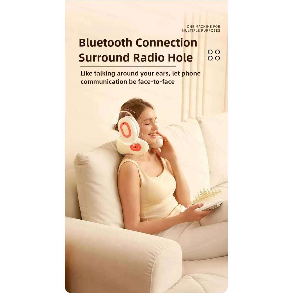 Wireless Red Light Hot Compress Massager Sleep Noise Reduction U-Shaped Neck Pillow Maseador Bluetooth Music
