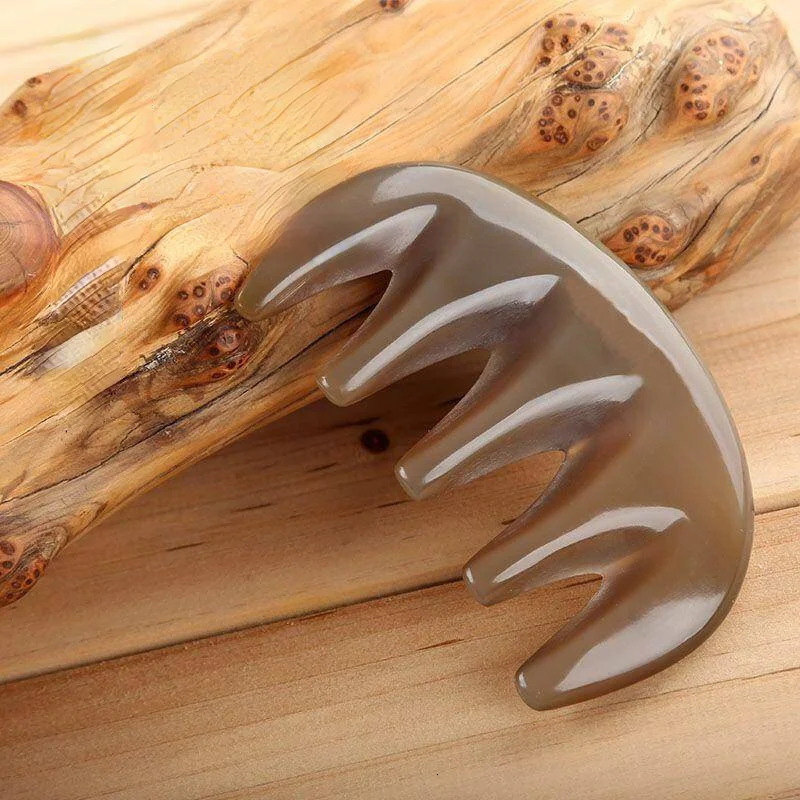 Natural Ox Horn Pocket Comb Wide Toothed Comb SPA Gua Sha Scalp Massage Brush Hair Care Tool 250612