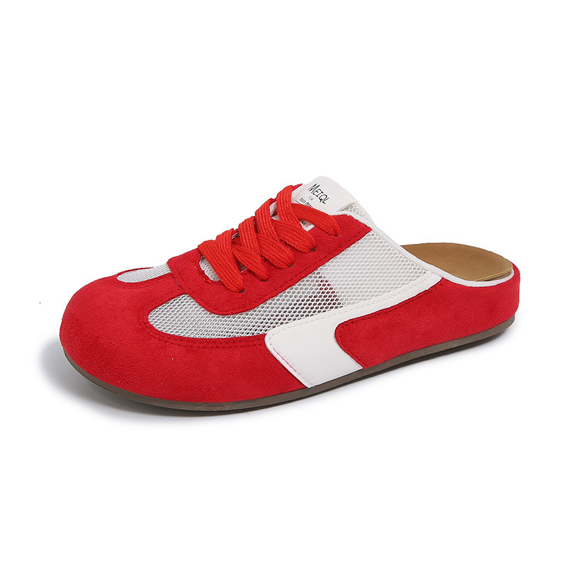 Ddmysports Summer Half Slip White New Korean Style Ins Student Breathable Hidden Wedge Casual Street Snap Shoes F Outdoor Shoes