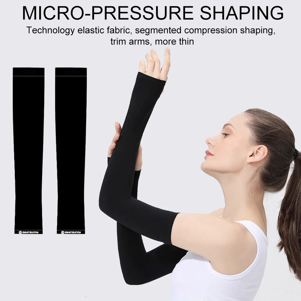 GOBYGO 1Pair Summer Ice Sleeve UF50 Sun Protection Sleeve Ice Cool Ice silk Sleeve Thin Breathable Sleeve Arm Protector Unisex 250610