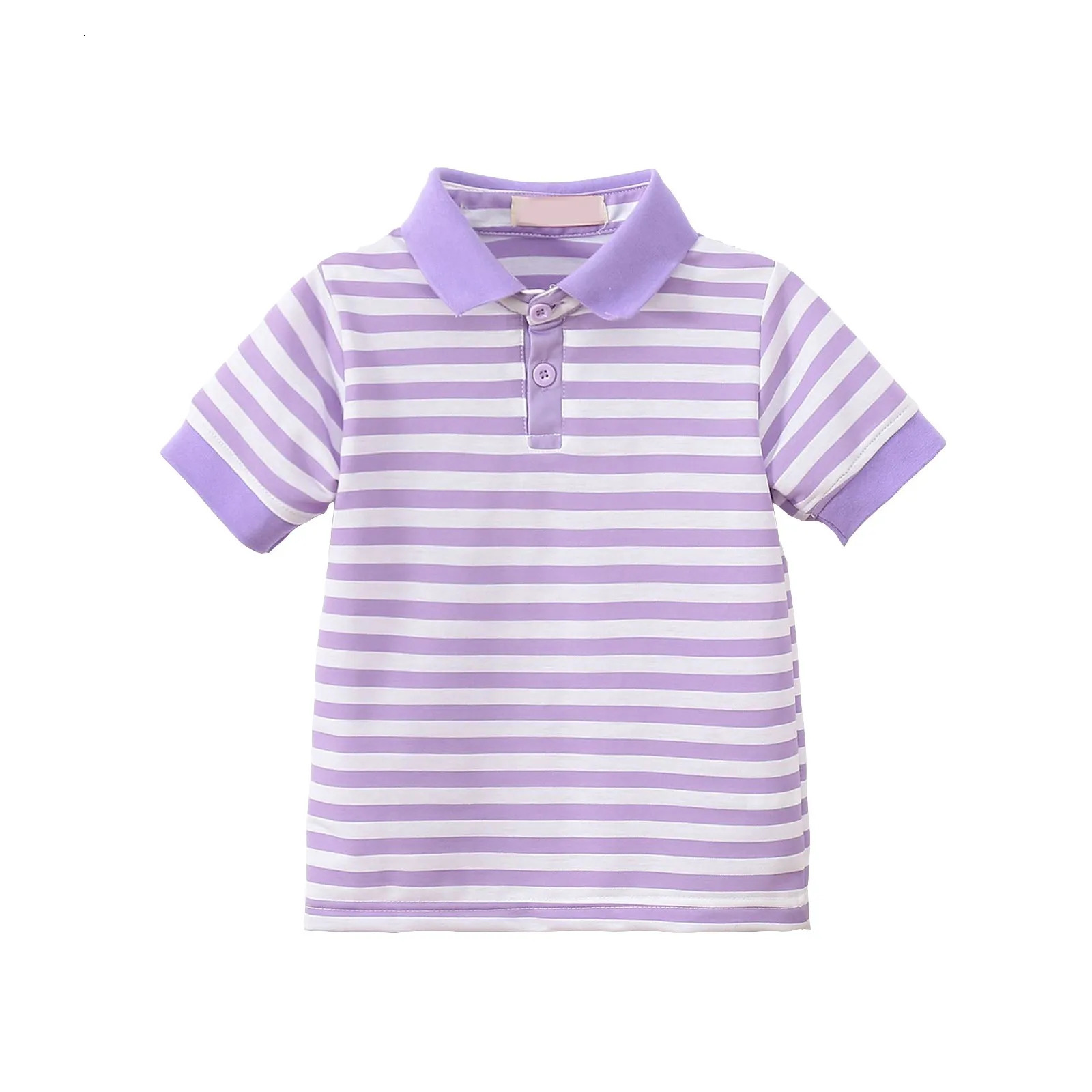 Summer boys striped polo shirt lapel short-sleeved T-shirt top boys and toddler cute Tee Polo Shirts Kids Clothing 1-9Y 250614