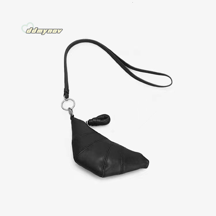 2025 Niche Design Textured Soft Leather Mini Croissant Bag Exquisite Handheld Lanyard Coin Purse ddmynov