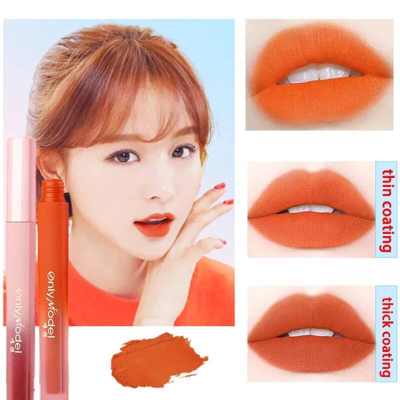 Brighten Skine Orange Lipstick Matte Velvet Lipsticks Waterproof Long Lasting Stick Tint Women Korean Cosmetic Lip Glaze happy