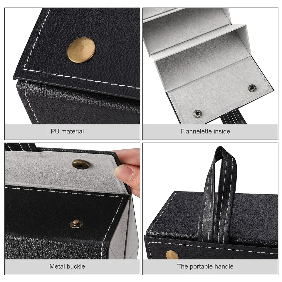 Portable Glasses Case Cover PU Leather 5 Pairs of Sunglasses Holder Box Eyeglasses Storage Box Magnet Switch PU Bag 250610