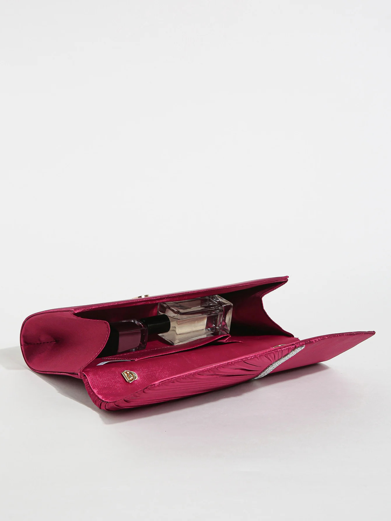 1PC Elegant Shinny Satin Evening Bag Rhinestone Flap Clutch Purse for Women Formal PartyPromWedding 250614