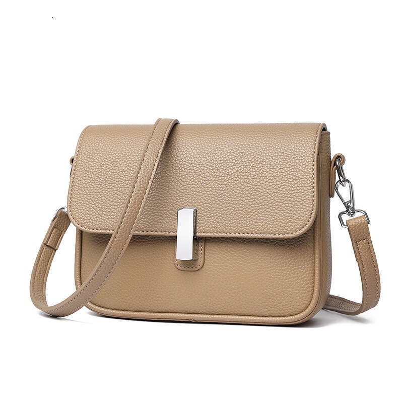 Women's Crossbody Textured Genuine Leather Small Square New Korean Style Simple Versatile Shoulder Bag