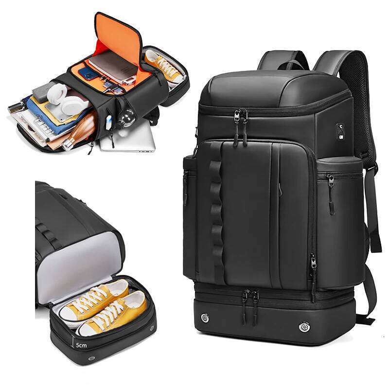 Travel Hiking Backpack For Men 50L Large Capacity Trekking Outdoor Waterproof 16 Inch Laptop Backpack Creative With Shoe Bag