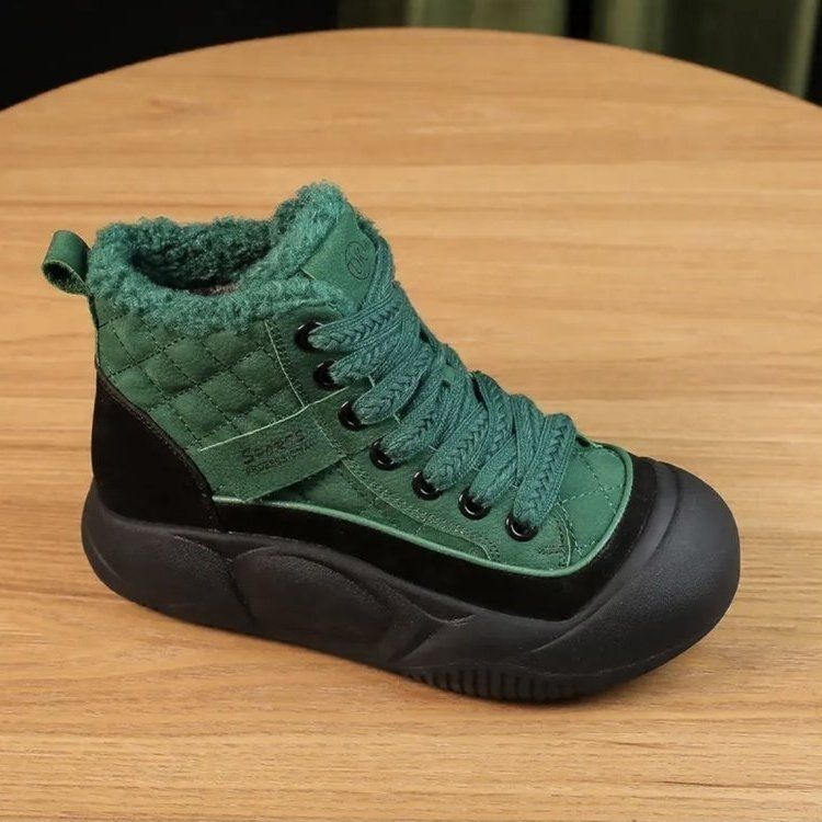 Ddmysports Martin Short Boots Winter Fleece Lined Warm New Lamb Wool High Top Cotton Shoes For Women Outdoor Shoes