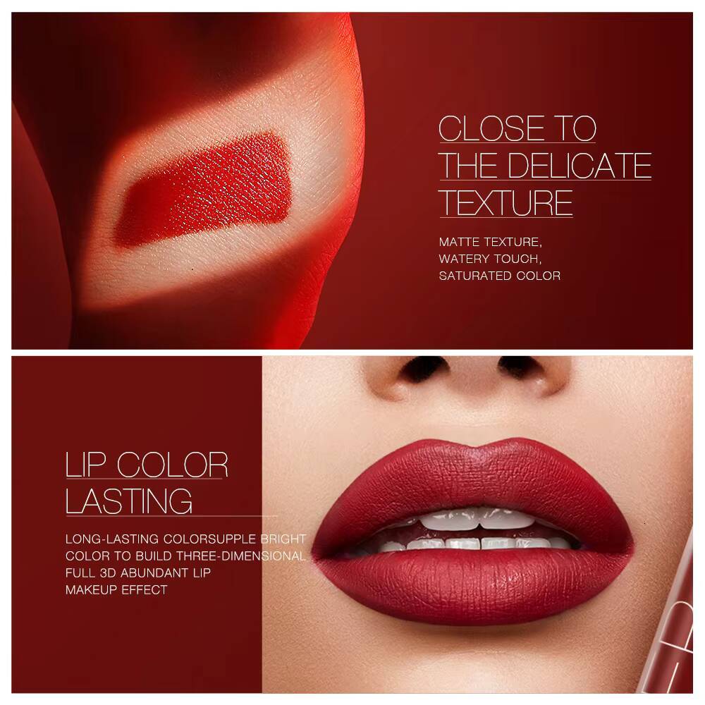Wholesale O.TWO.O Lipstick Gloss Makeup Waterproof Velvet 12 Colors Liquid Stick Matte Long Lasting Sexy Red Lip Tint happy