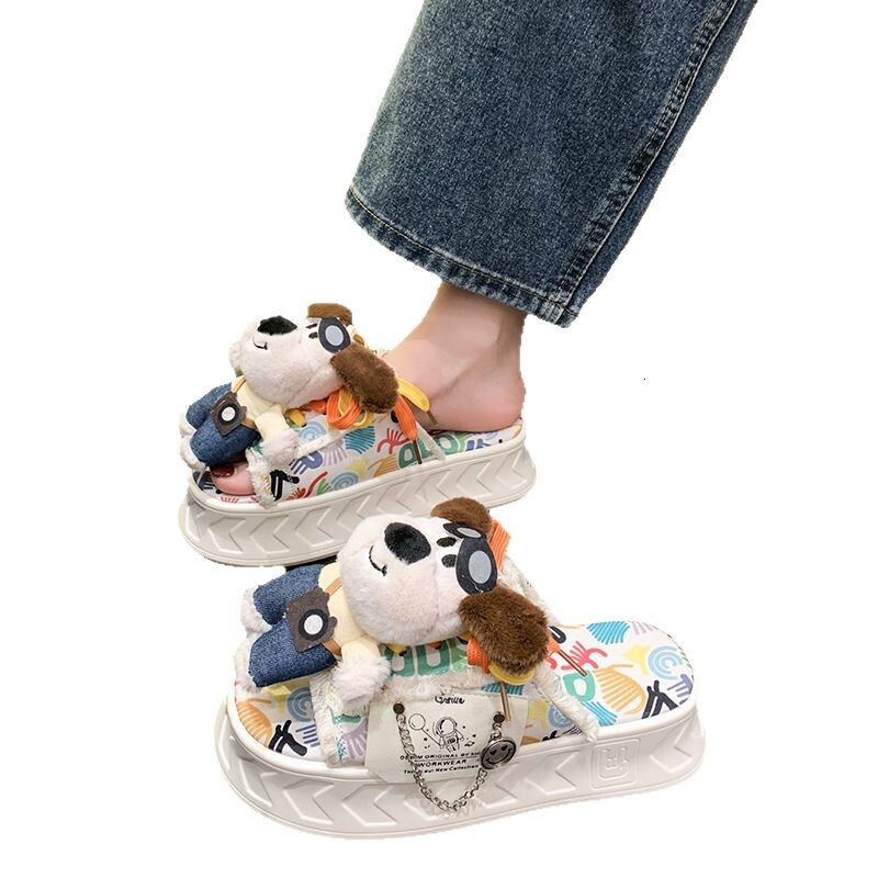 Ddmyoutdoor Cute Thick Soled For Women Outdoor Beach Sandals Spring New Canvas Half Slippers With Soft Cushioning Outdoor Shoes