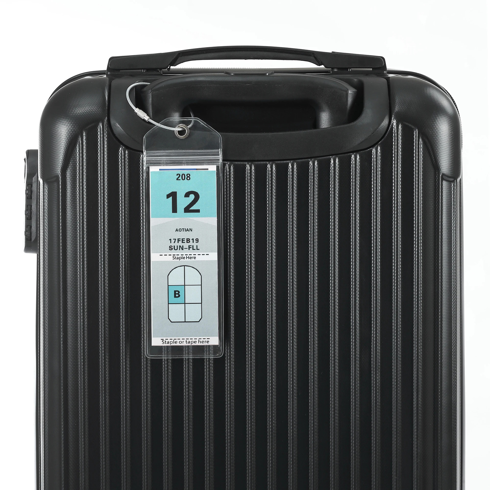 4 Pieces Cruise Tags Luggage Tag Holders for Royal Caribbean Celebrity Ship with Zip Seal Steel Loops Thick PVC 250614