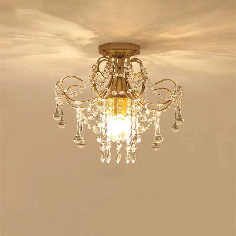 European Crystal Ceiling Lamp Modern Living Room Bedroom Decorative Lights Gold Hotel Villa Corridor Household Lighting Fixture XJ2500613
