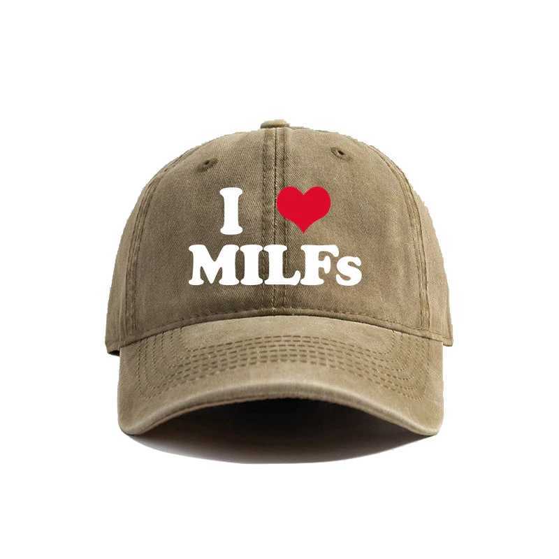 I Love MILFS Baseball Cap Summer Distressed Dad Hats Men Outdoor Adjustable Cotton Caps MZ-476 W250614