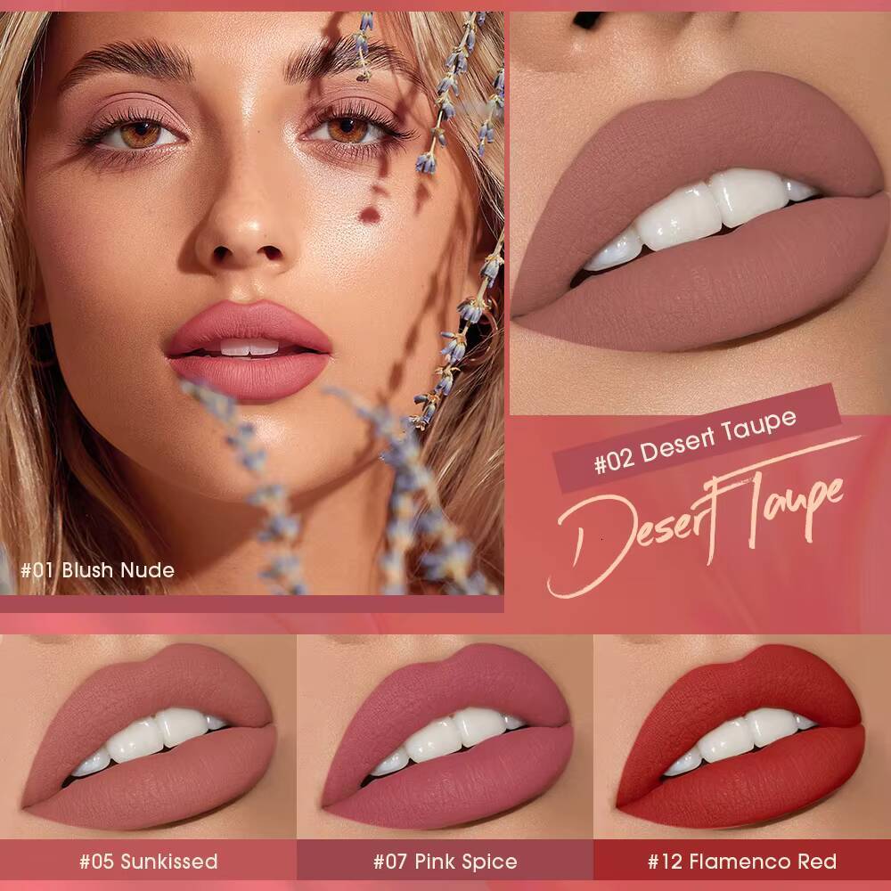 Wholesale O.TWO.O Lipstick Gloss Makeup Waterproof Velvet 12 Colors Liquid Stick Matte Long Lasting Sexy Red Lip Tint happy