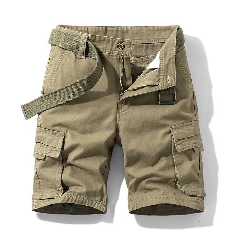 Summer Man Cotton Cargo Shorts Mens Jogger Sport Casual Shorts Male Multi Pocket Streetwear Outdoor Fashion Shorts Pants TrouserW250614