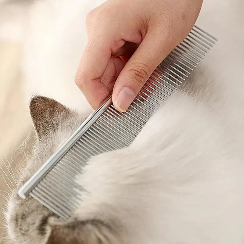 Comb For Dogs Dematting Tool Dog Comb Pet Cat Grooming Comb Smooth Grooming Brush Metal Comb For Pet Hair Removal For Puppy Cat 250614