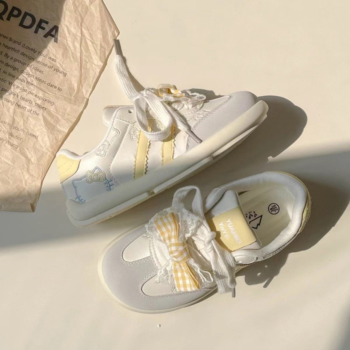 Ddmysports High Quality Sneakers For Women New Versatile Niche Thick Soled White Cute Pink German Training Shoes Trendy Outdoor Shoes