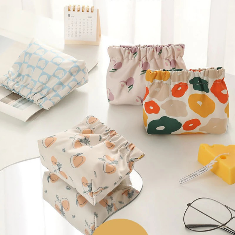 Sanitary Napkin Storage Bag Women Tampon Bags Credit Card Holder Pouch Towel Cosmetics Cotton Coin Purse Organizer 250614