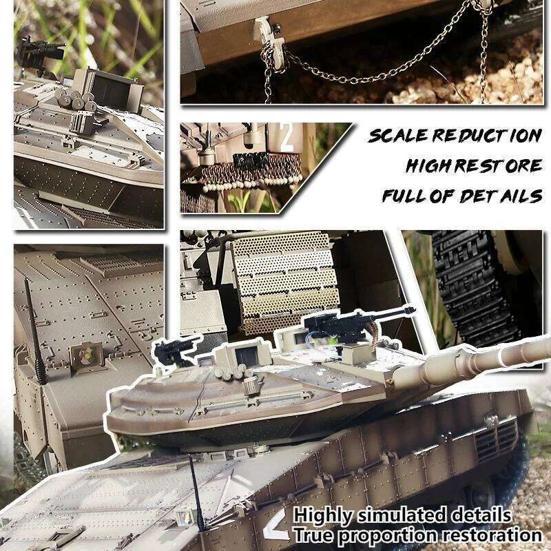 Henglong 1:16 Meikava Remote Controlled Large Main Battle Metal Tracked Electric Tank Simulation Military Model Toy Gifts