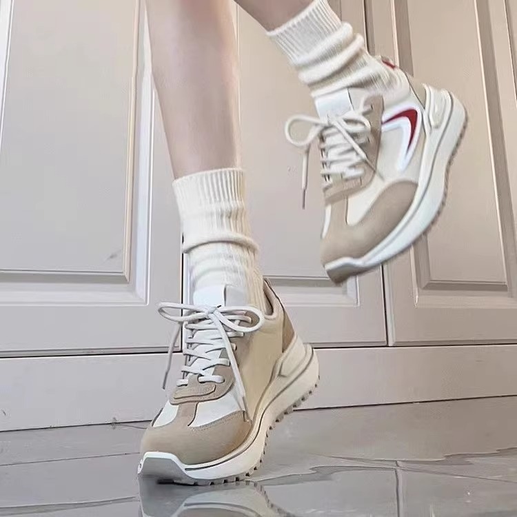 Ddmysports Agan Women Spring Autumn New Korean Trendy Thick Sole College Style Casual Sports Running Shoes Outdoor Shoes