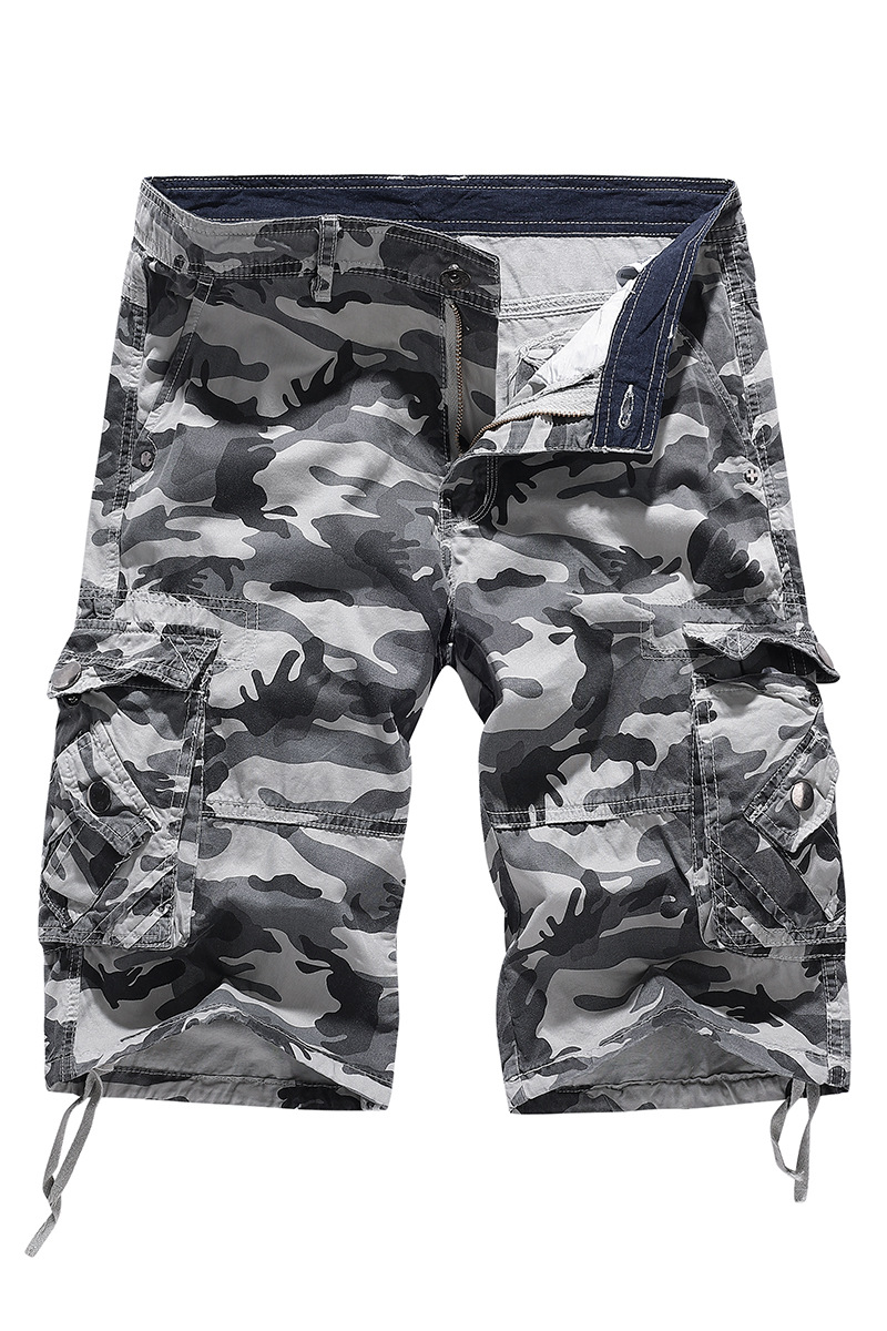 designer jeans Men's shorts summer loose casual camouflage work shorts large-sized multi-pocket five-inch mid-length pants