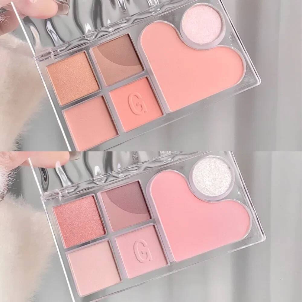Pinky Heart Gege Bear Matte Pearlescent Earth Color Sequin Long-Lasting Eyeshadow And Contour Palette Makeup