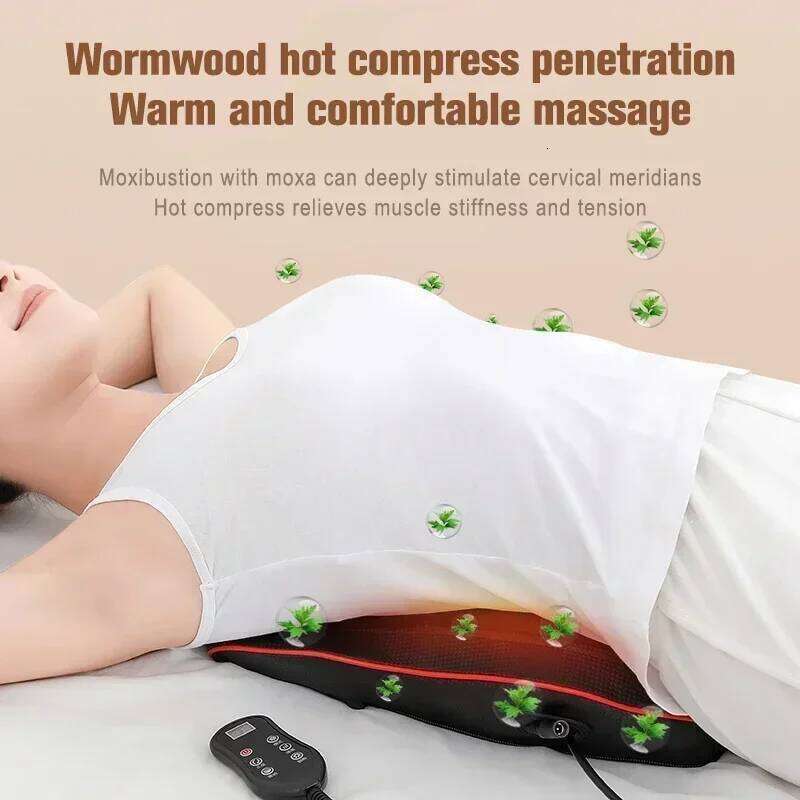 Electric Shiatsu Head Neck Cervical Ttraction Body Massager Car Back Pillow With Heating Vibrating Massage Device Health Care
