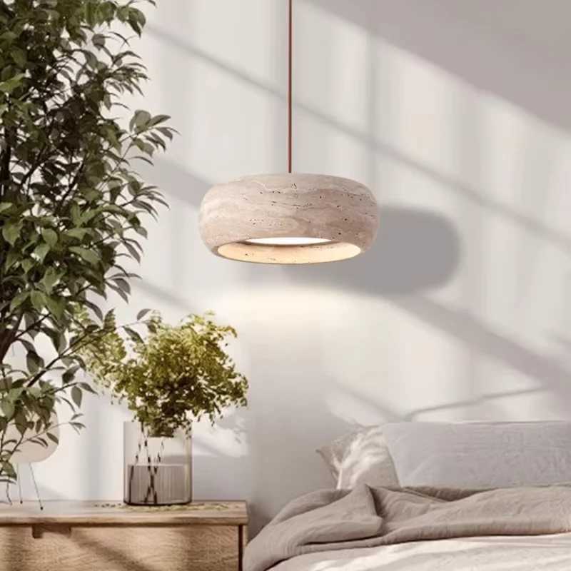 Wabi Sabi Stone Pendant Lamp LED Cave Stone Hanging Lamp For Dining Room Bedroom Bedside Minimalist Kitchen Island Pendant LampXJ2500613