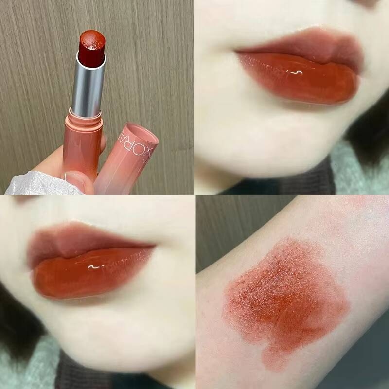 Water Light Solid Gloss Jelly Cherries Red Lip Tint Clear Lasting Moisturizing Mirror Non-stick Cup Lipstick Makeup happy