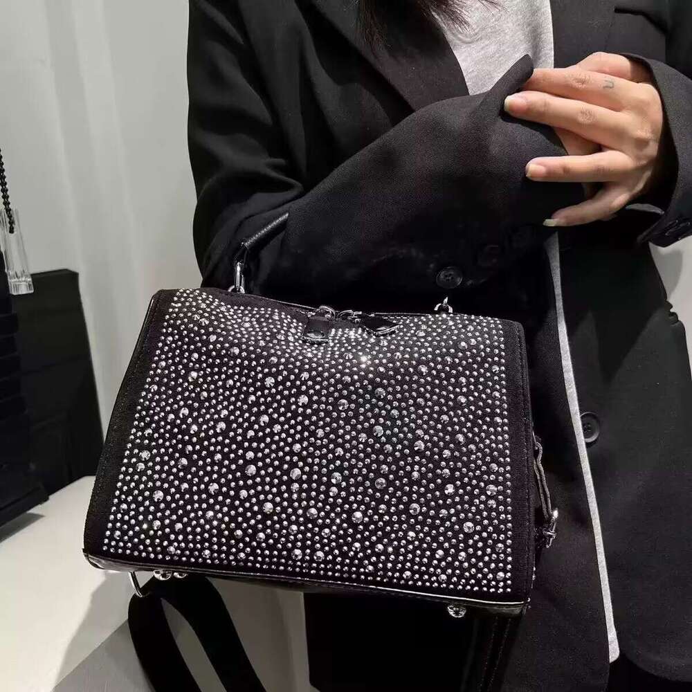 Rhinestone Handbag 2025 New Diamond-Studded Small Square Women's Fashion Trend Sequin Shoulder Crossbody Bag