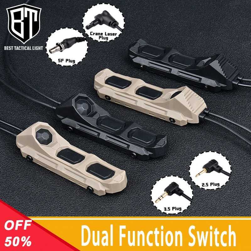 WADSN Tactical AXON Remote Wire Control Dual Function Pressure Switch Flashlight PEQ NGAL Laser Button SF/2.5/3.5/Crane PlugXJ250613