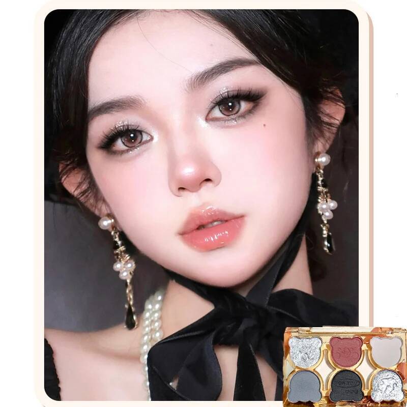 6 Colors Iris Purple Glitter Pearly Eyeshadow Palette Fashion Korean Shiny Shadow Charming Eye Makeup