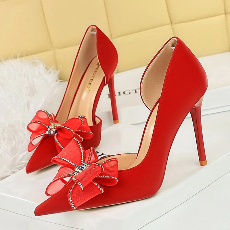 BIGTREE Fashion Square CRYSTAL Flower Lace Women Pumps Hollow Thin Heels Elegant Wedding Party Shoes Zapatos Mujer 250613
