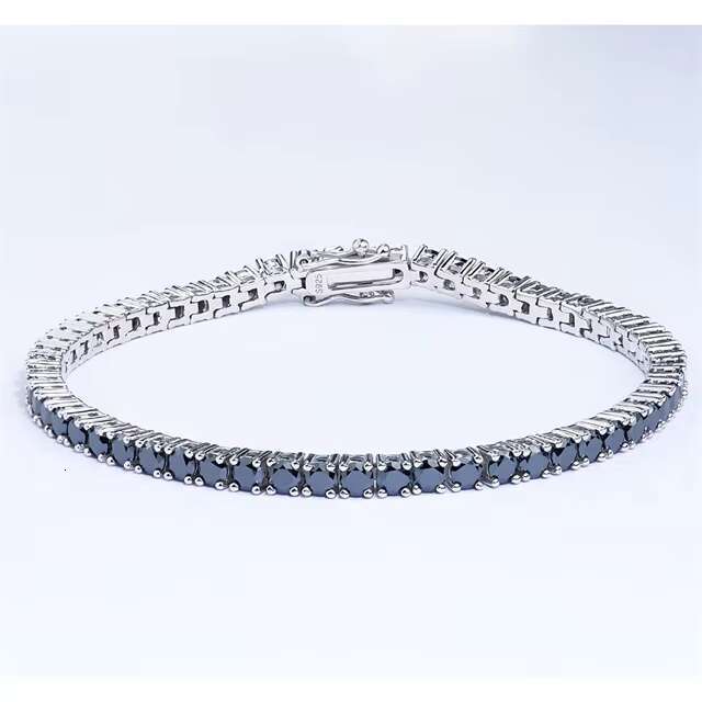 classic 3mm moissanite tennis chain bracelets for unisex blue green champagne black color moissanite gemstone bracelets for girl