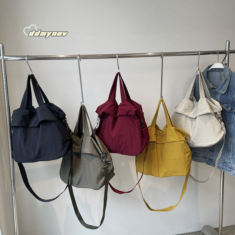 Korean Nylon Bucket for Women, Handheld Versatile Large Bag, Internet Celebrity Same Style Fashionable Shoulder Crossbody Bag Trend ddmynov