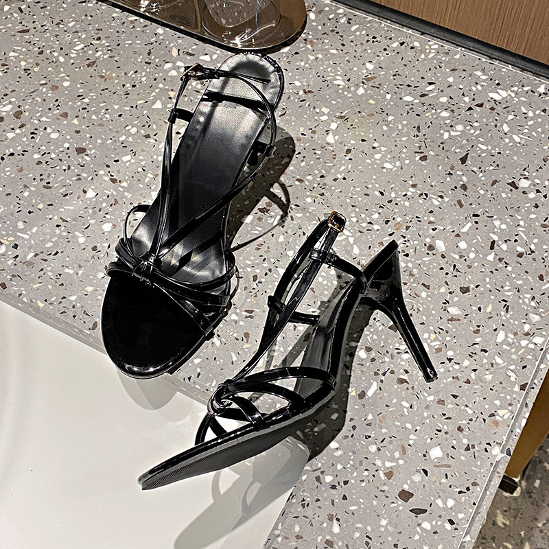 Ddmyoutdoor Summer New Trendy One Strap Buckle Elegant High Heels For Women Heel Stunning Nude Color Thin Sandals Versatile Outdoor Shoes