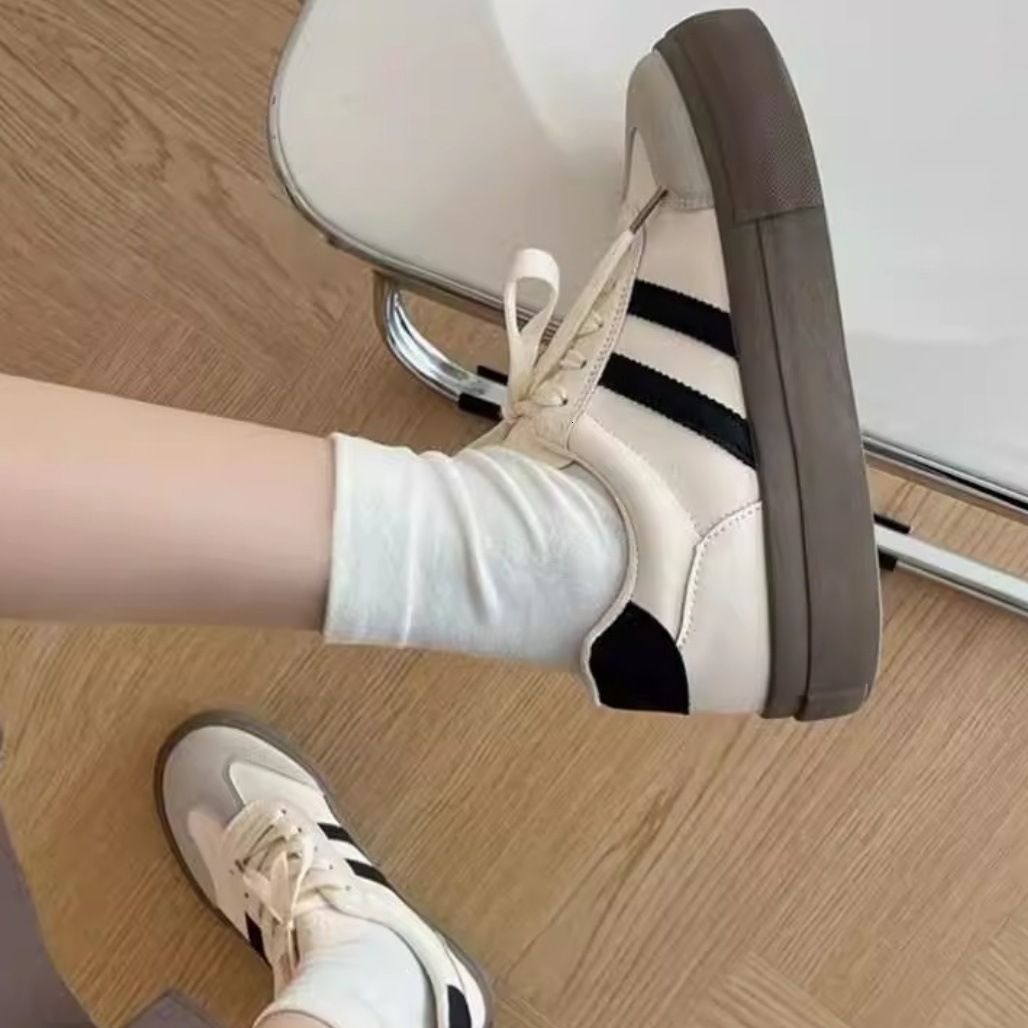 Ddmysports Korean Style German Training For Women New Spring And Autumn Thick Soled White Agan Shoes Casual Sports Sneakers Outdoor Shoes