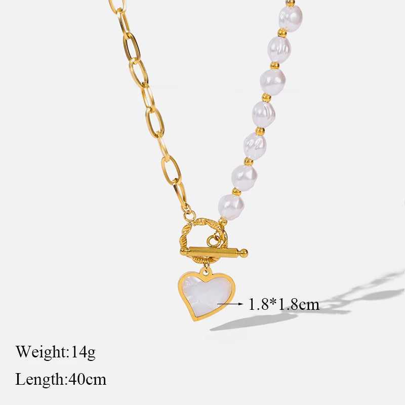 EILIECK 316L Stainless Steel Pearl Heart Pendant Necklace For Women 2023 New Trendy Temperament Simple Neck Chain Jewelry Gifts Z250614