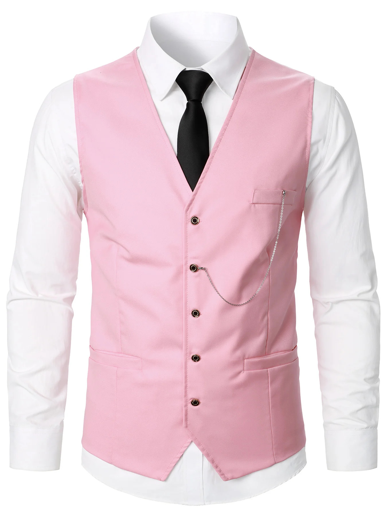 Men Suit Vest Coat Stripe Fabric Open Button n Classic Causal Business Fashion Slim Fit 250610A